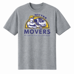 MyTee Movers crew T‑shirt with official company logo for moving labor jobs in Kenosha