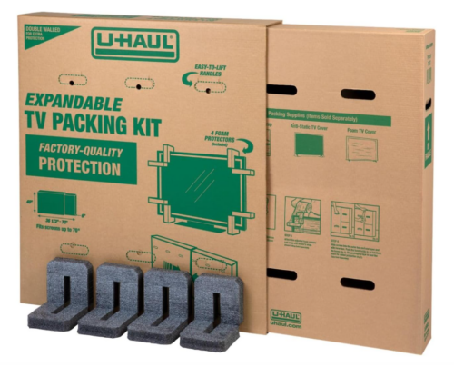 How to pack a flat‑screen TV for moving using a protective TV kit.
